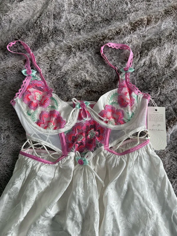 For Love & Lemons festival floral slip Dress - Image 3