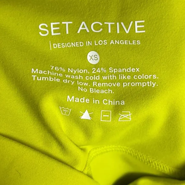 Set Active Women's XS Leggings Neon Limeade Green Sportbody Hi-Rise Sporty‎ - Image 5