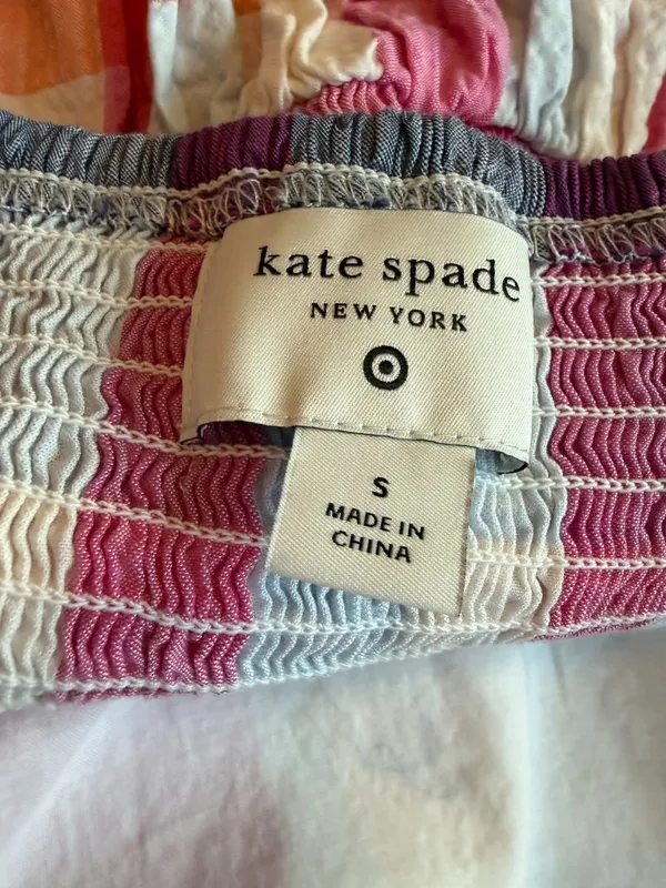 Kate Spade For Target Colorful Plaid Dress A-Line Spaghetti Strap Size Small - Image 13