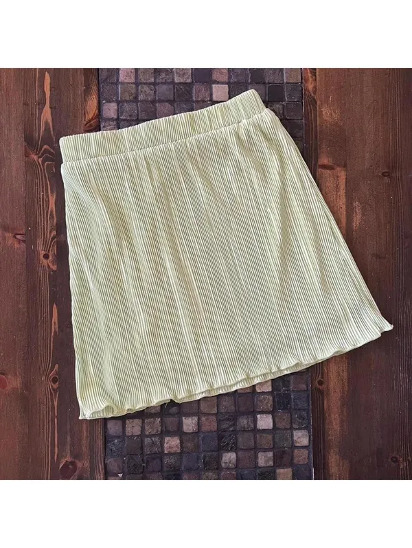 Peppermayo Sage Green Pleated Coquette Mini Skirt Size US 4 🌿 - Image 4