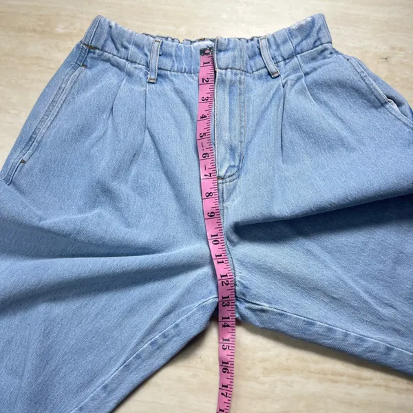 BDG Urban Outfitters Drew Baggy Pleated Jeans Light Wash Elastic Waist W28 L32 - Image 11
