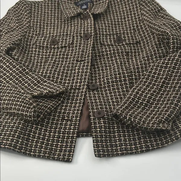 Jones New York Black and White Tweed Blazer - Image 6