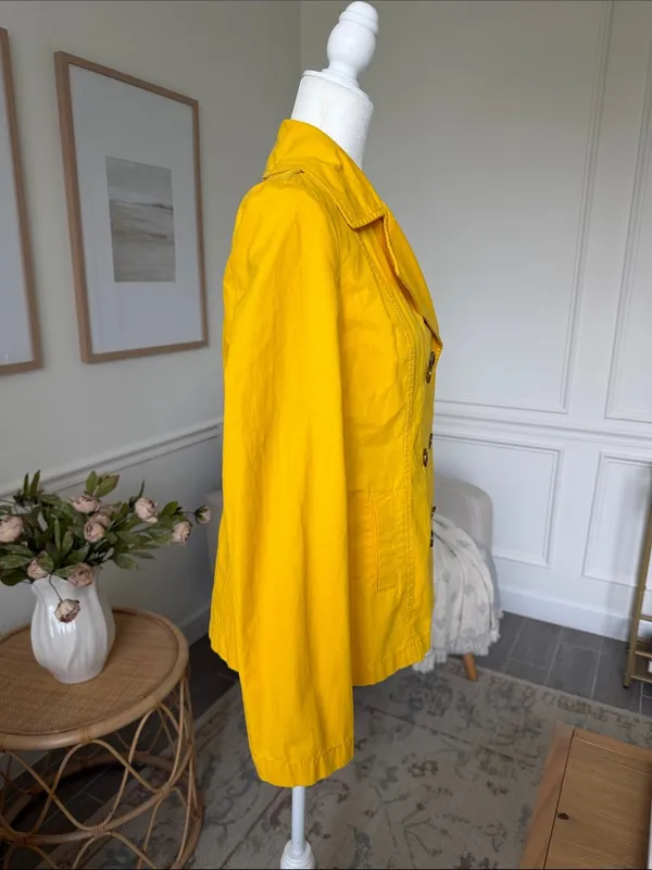 NWT 2012 Old Navy Yellow Cotton Peacoat Jacket Early 2010s Twee S - Image 6