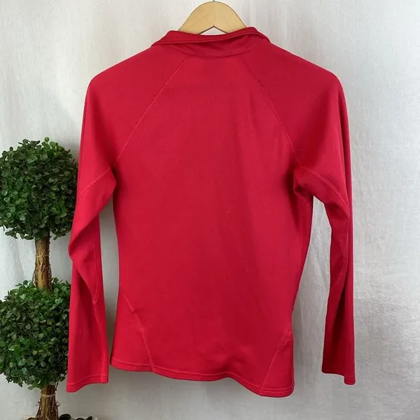 North Face Women's Pink Long Sleeve Quarter Zip Neck Fleece Athletic Top M - Image 3