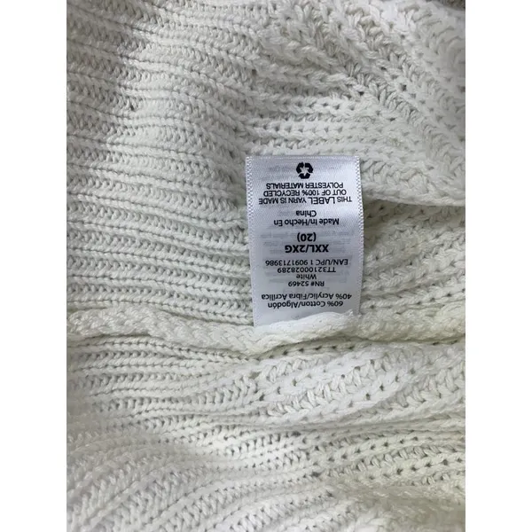 Time & Tru Women's Knitted Cream Sweater - Image 4