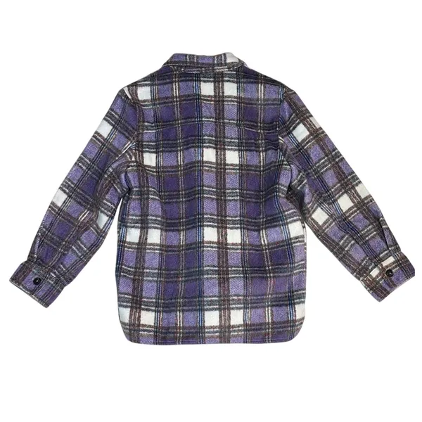 Sky to Moon Purple Plaid Button Down Shacket Jacket SM-J60002A Womens‎ small - Image 7