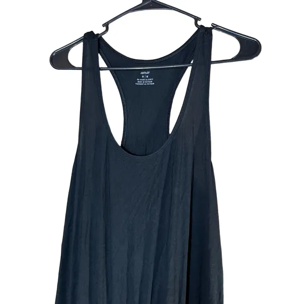 Aerie Jumpsuit Womens Size M Black Sleeveless Racerback Drawstring Waist Casual‎ - Image 2