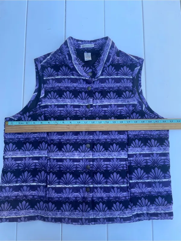 Rebecca Malone Quilted Button Up Vest, Size L, EUC - Image 4