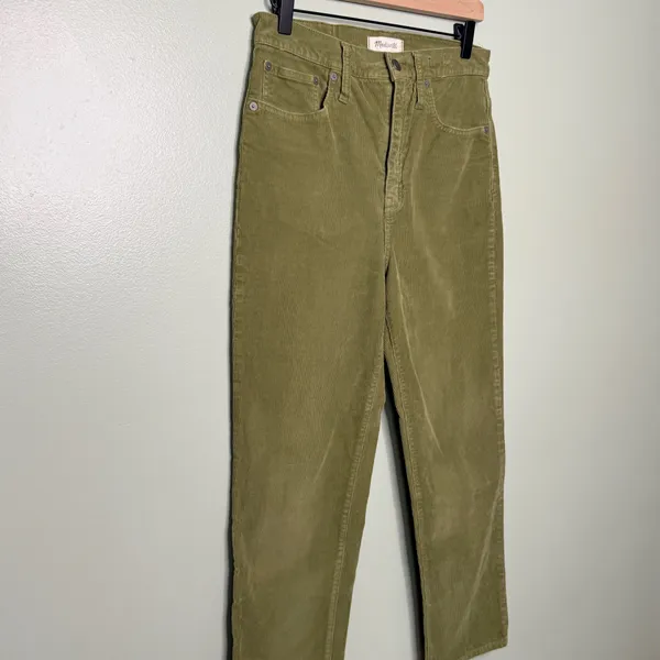 Madewell Classic Straight Jean Jeans Corduroy Green Corduroy Edition Size 28 - Image 6