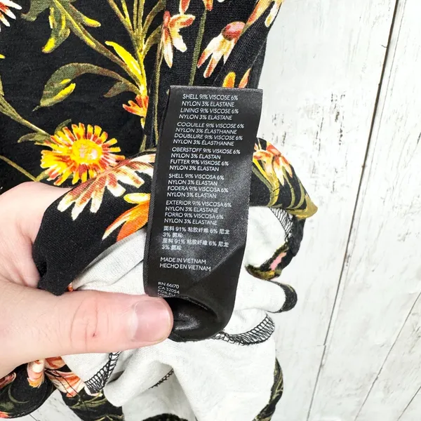 Urban Outfitters Dress Women Size Medium Black‎ Ella Floral Print Bodycon Mini - Image 6