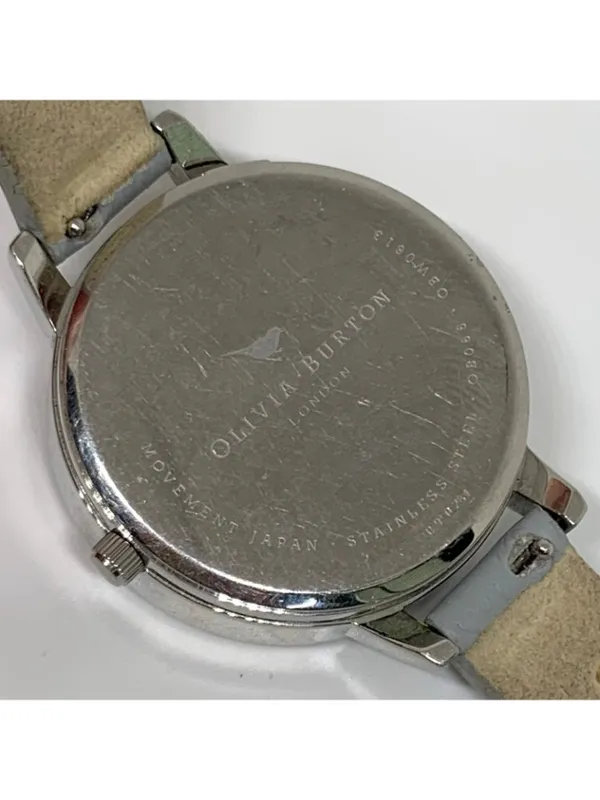 Olivia Burton London watch 3D bee dial 34mm stainless steel gray leather running - Image 6