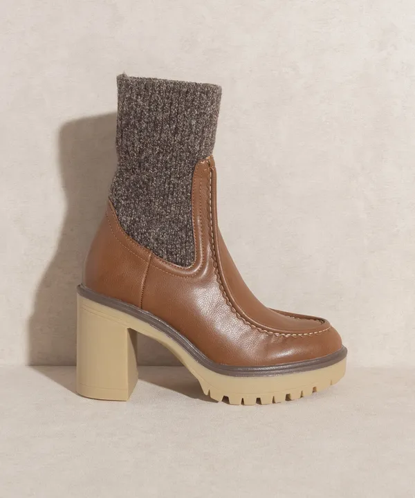 Sweater Sock Booties Brown Size 6.5 - Image 2
