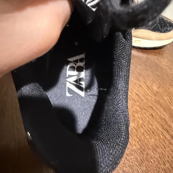 Zara Sneakers Fashion Athletic Running Casual Shoes Black‎ Beige EU 38 - Image 3