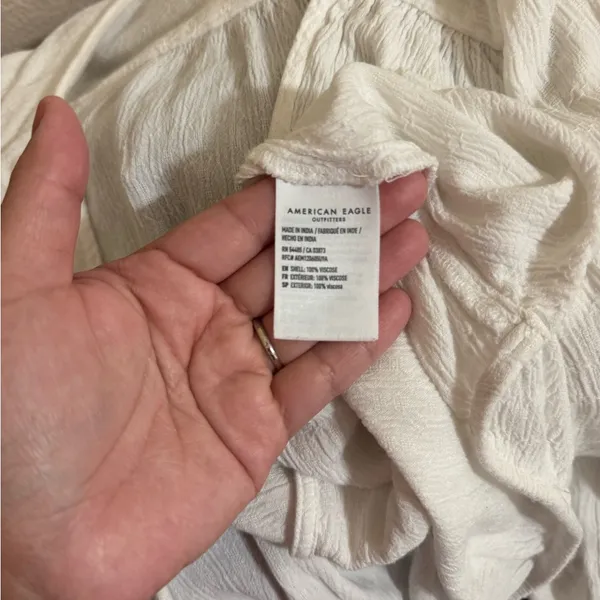 American Eagle Outfitters White Wrap Blouse size M - Image 11