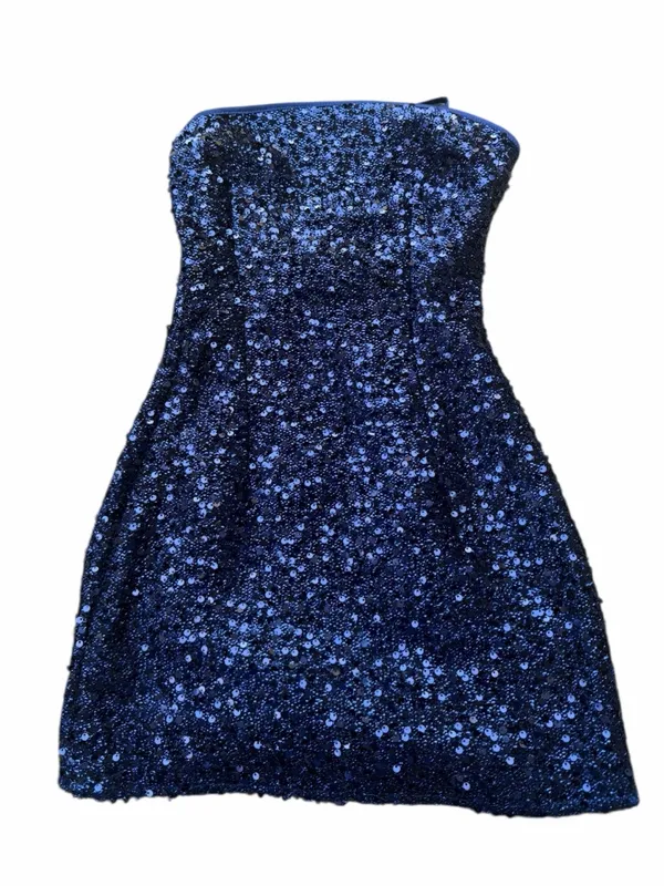 NEW Edikted Kiara Strappy Sequin Mini Dress Party Navy Blue Purple formal - Image 3