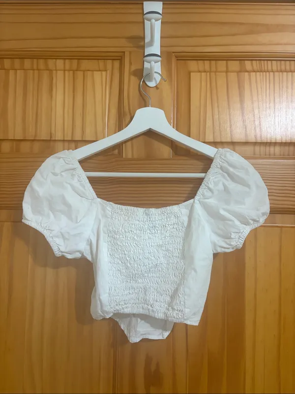 Divided Size XXS White Bohemian Style Crop Top - Image 5