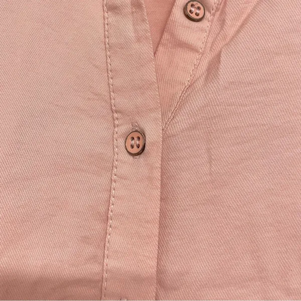Free People Peach Button Down Long Sleeve Babydoll Mini Dress Oversized Womens S - Image 3