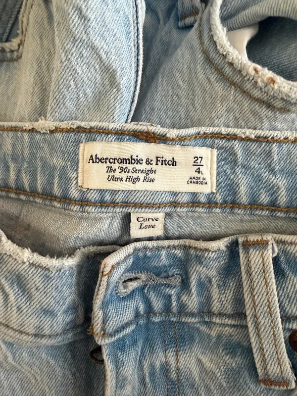 Abercrombie & Fitch Light Blue Straight Leg Jeans - Image 5