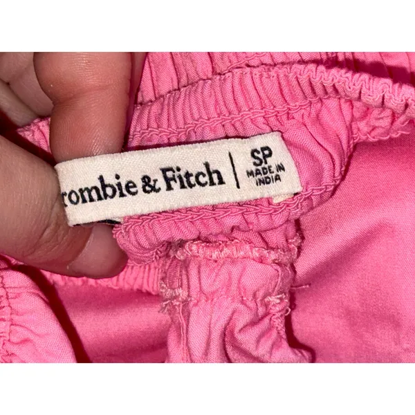 Abercrombie & Fitch Pink Ruffle Sleeveless Smocked Tiered Maxi Dress Womens Sz S - Image 4