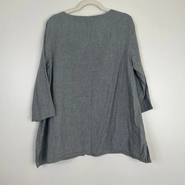 Pure Jill by J Jill 100% Cotton Button Front Side Slit Soft Cozy Blouse Top Sz L - Image 10