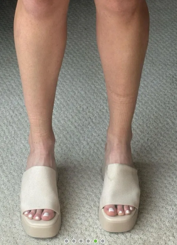 Amazon Beige Wedge Platform Slides - Image 6