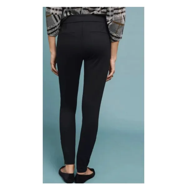 Anthropologie The Essential Slim Ankle Zip Pant Black Women's Size 0 Minimalist - Image 15