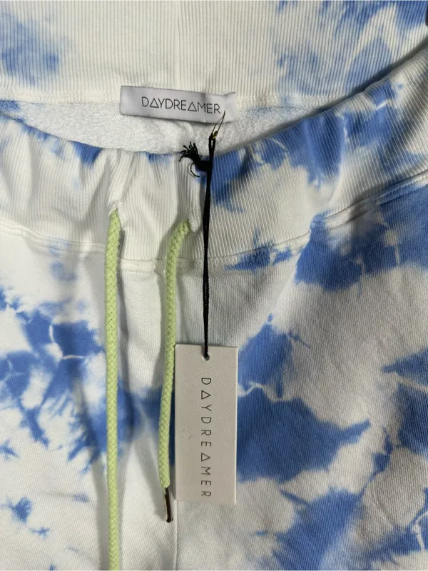 Daydreamer Sunny People Tie Dye Sweat Shorts Periwinkle Cloud NWT Small Made USA - Image 5