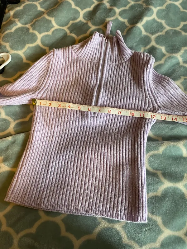 Aerie Half-Zip Pullover Lilac Sweater  - Image 6