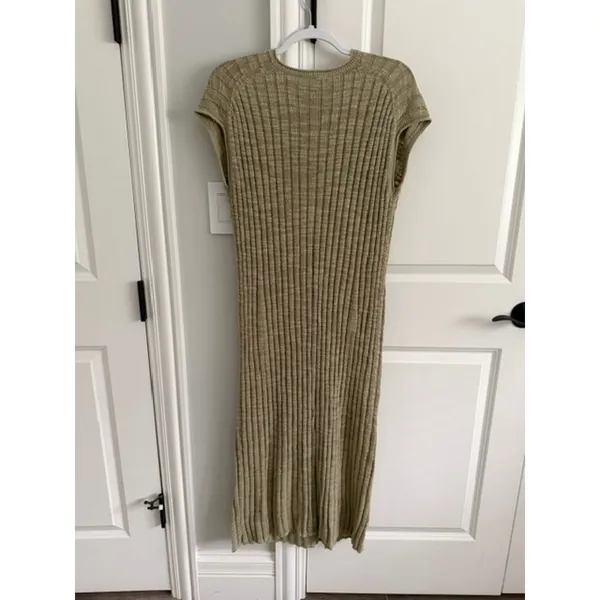 Everlane NWT Column Cotton Linen Eucalyptus Green Midi Dress Medium - Image 6