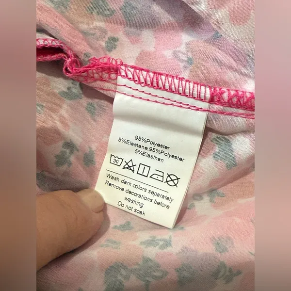 Zexxxy Women's Floral Pink Long Sleeves Ruffle Dress Size XL NWT - Image 9