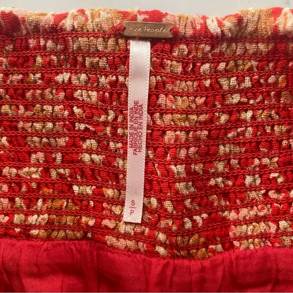 Free People Say It's So Cotton Ruffle Shorts Red Floral Combo Boho Size Small - Image 9