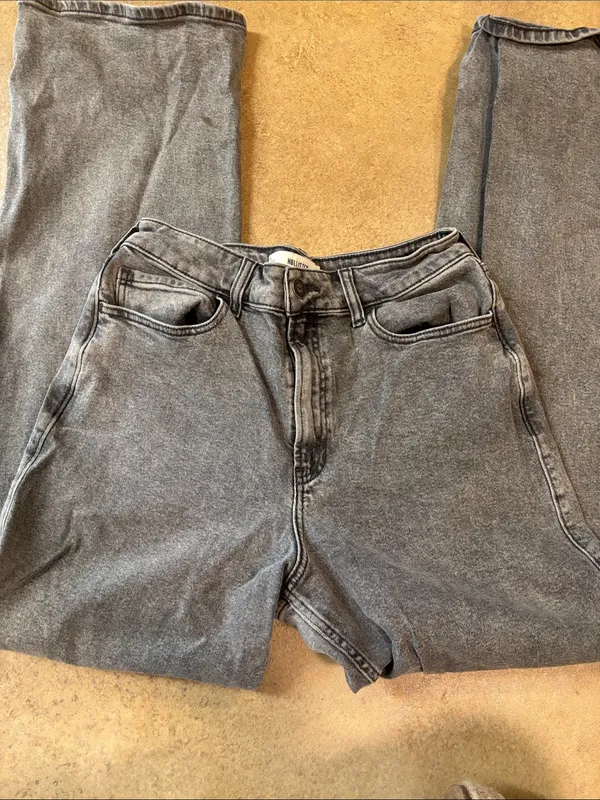Hollister Women's Wide Leg Pants - Washed Gray - Image 3