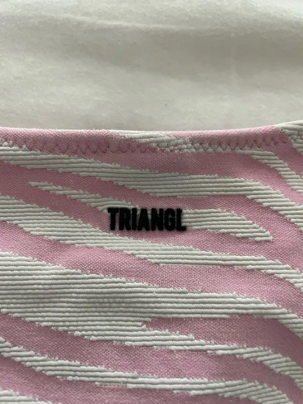 Light pink and white tiger print triangl set - Image 3