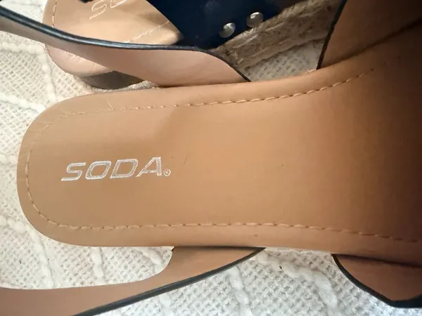 Soda Espadrille Flatform Sandals Black Nubuck - Image 7