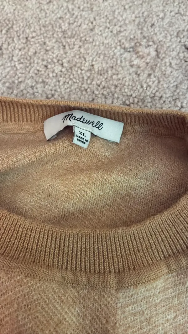 Tan checkered sweater Madewell - Image 2