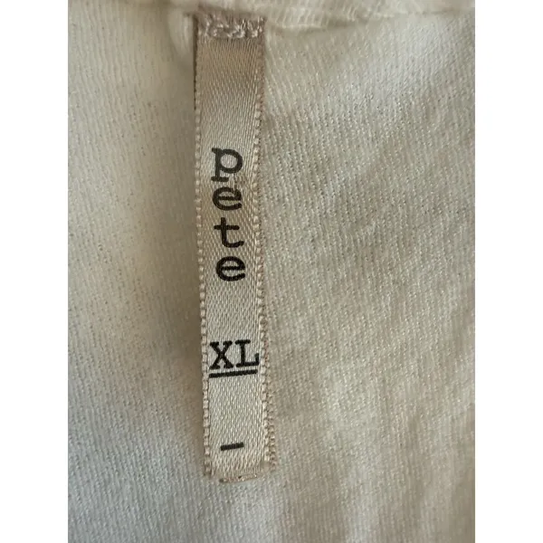 VTG Y2K Pete USA Ruche Ruffled Ivory Cardigan‎ Lagenlook Boho Festival Pirate XL - Image 9