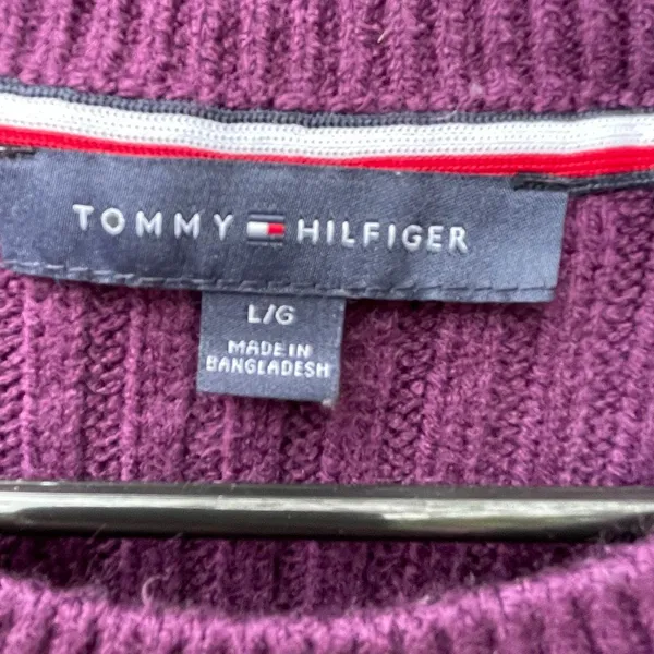 Tommy Hilfiger size L cable-knit dark berry sweater. - Image 4