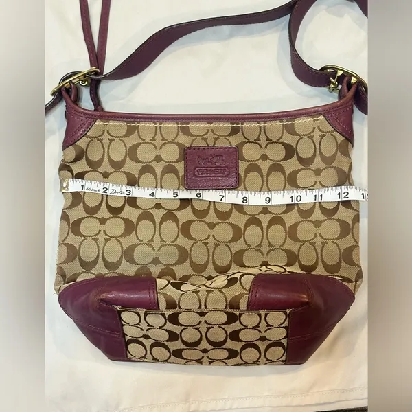 Coach Signature Monogram Canvas and Leather Hobo Shoulder Crossbody bag - Image 13