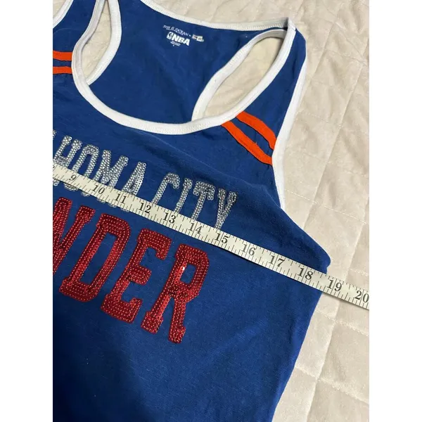 5th & Ocean Oklahoma City OKC Thunder Sequin Tank Top Size Large Blue Red NBA Basketball - Image 5