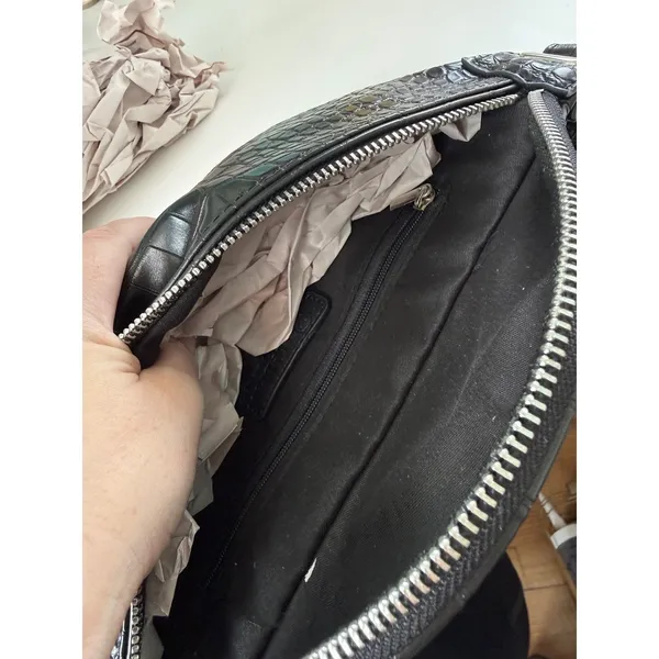 The Drop Black Faux Croc Belt‎ Bag Fanny Pack Waist Pouch Minimalist NEW - Image 6