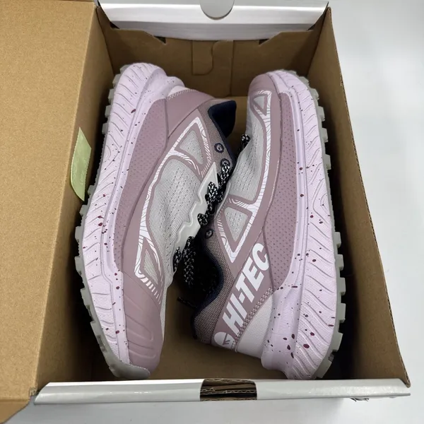 Hi-Tec Women Trail Shoe Size 8.5 Breathable Mesh Lining, Lace Up, Lilac, Purple - Image 14