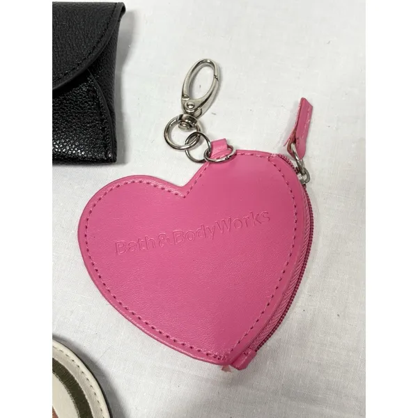 Lot of 3 Keychains Mini Coin Purses Itzy Ritzy Rainbow Bath and Body Works Heart - Image 2