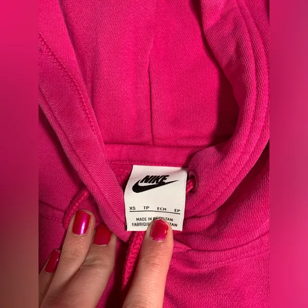 Nike center swoosh hot Pink Hoodie Sweatshirt XS - Image 3