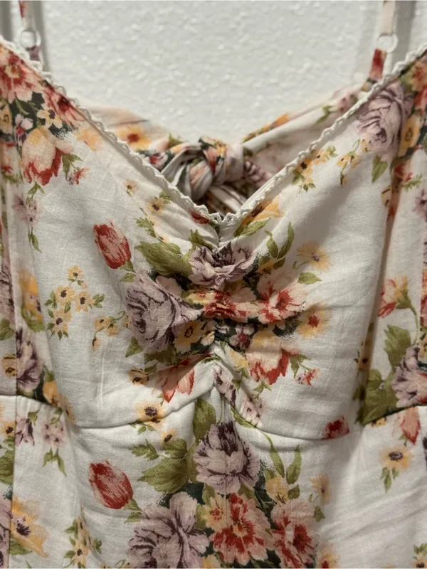 American Eagle Catie Corset Smocked Floral Midi Dress L NWOT - Image 4