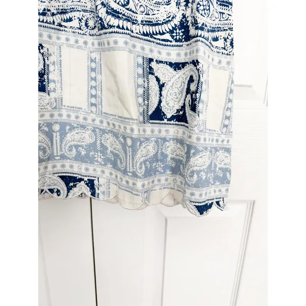 Wrangler Retro Paisley Bandana Print Scallop Hem Mini Dress Blue White - Image 4