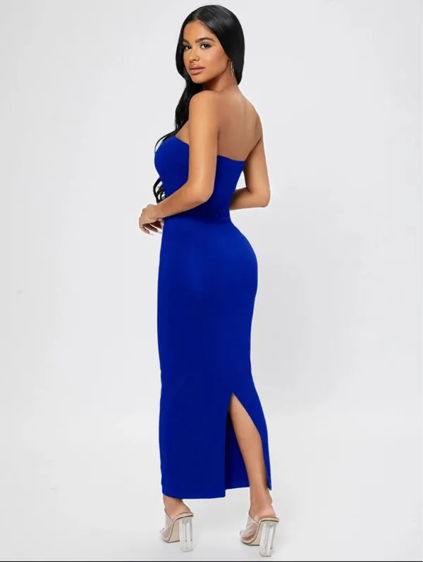 Blue Bodycon Dress Shein Strapless - Image 3