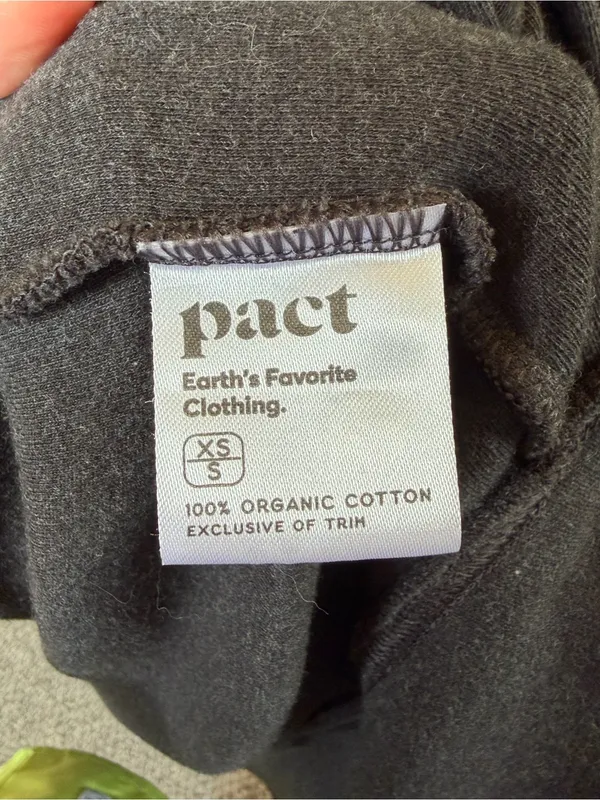 Pact Organic Cotton Open Front Cardigan Cocoon Dolman Pockets Charcoal Gray XS/S - Image 3