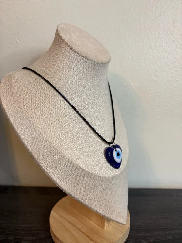 Handmade Heart Evil Eye Necklace - Image 3
