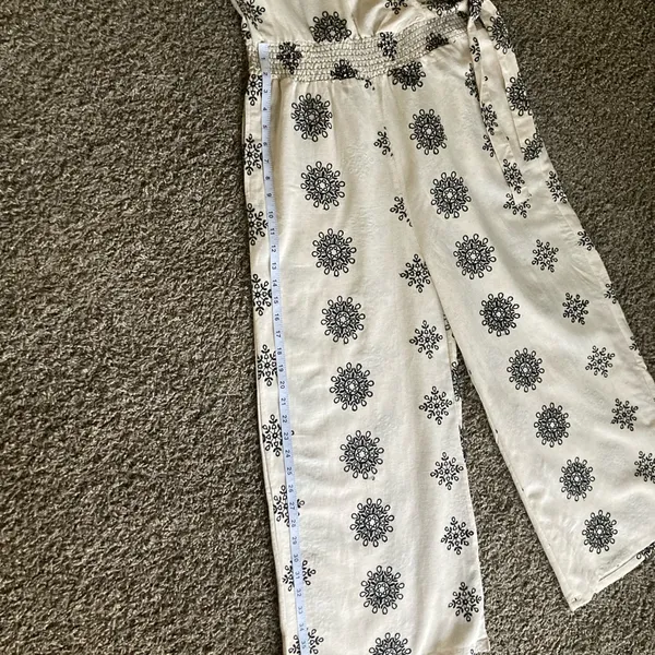 Dress Nado Embroidered Linen-Blend Wide-Leg Jumpsuit Sz M - Image 7