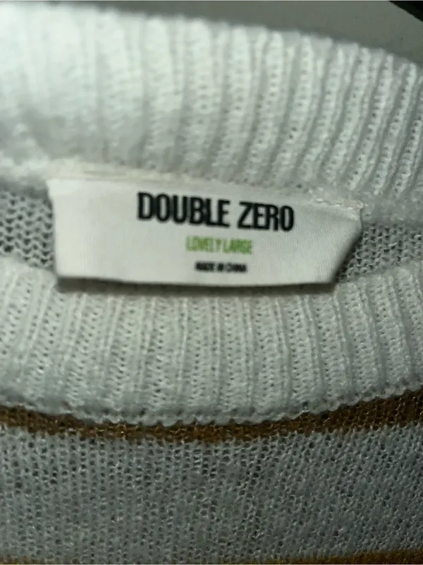 Double Zero Oversize Striped Crewneck Sweater Ivory, Mustard & Forest - Image 5